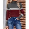 Zeagoo Womens Sweaters Turtleneck Cable Knit Long Sleeve Pullover Fall Tops(Z Wine Red)