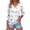 Zeagoo 3/4 Length Sleeve Womens Tops Casual V Neck Shirts Soft Basic Tees(Bf290)