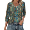 Zeagoo 3/4 Length Sleeve Womens Tops Casual V Neck Shirts Soft Basic Tees(Mz779)