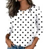 Zeagoo Women’s Casual 3/4 Sleeve T-Shirts Round Neck Tunic Tops Work Blouse(Polka Dots-jh592)