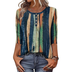 Zeagoo 3/4 Length Sleeve Women Tops Dressy Casual Blouses Work Clothes(Cx289-multicolor)