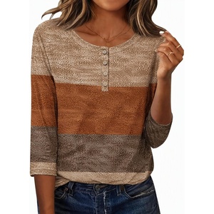 Zeagoo 3/4 Length Sleeve Women Tops Dressy Casual Blouses Work Clothes(Jh398-geometric)