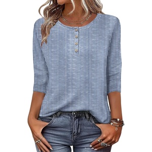Zeagoo 3/4 Length Sleeve Women Tops Dressy Casual Blouses Work Clothes(Tz273)