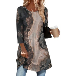 Zeagoo Women Tops 3/4 Sleeve Dressy Casual Plus Size Tunics Loose Blouses(Multicolor-cx278)