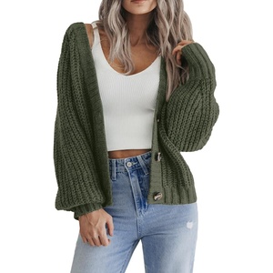 Zeagoo Women’s 2026 Fall Chunky Knit Cardigans Long Sleeve Sweaters(Army Green)