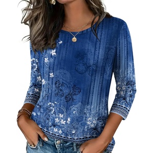 Zeagoo Women’s Casual 3/4 Sleeve T-Shirts Round Neck Tunic Tops Work Blouse(Mz712)