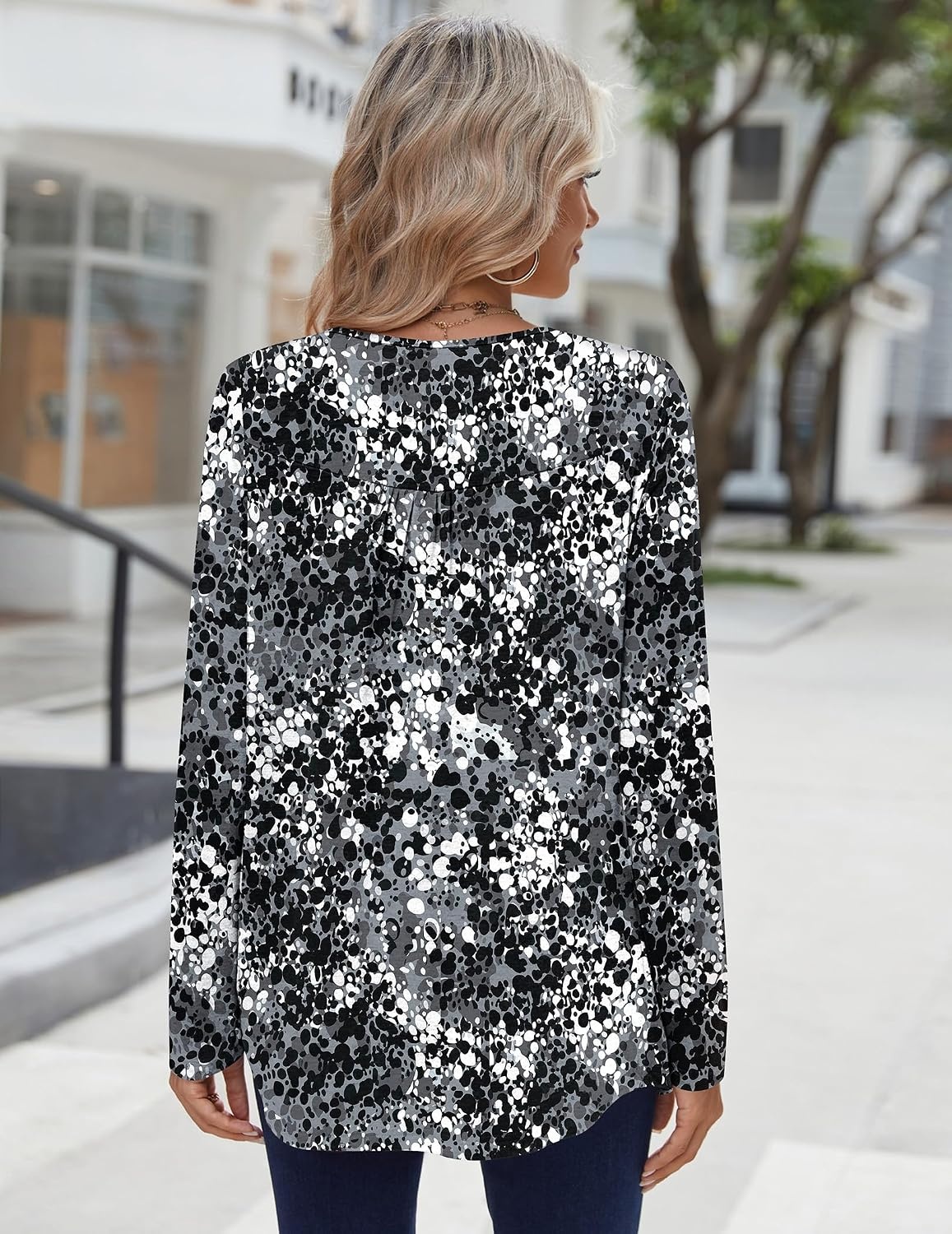 image:imageZeagoo Long Sleeve Shirts for Women Dressy Casual Blouses Loose Tunic TopsBlackcx273