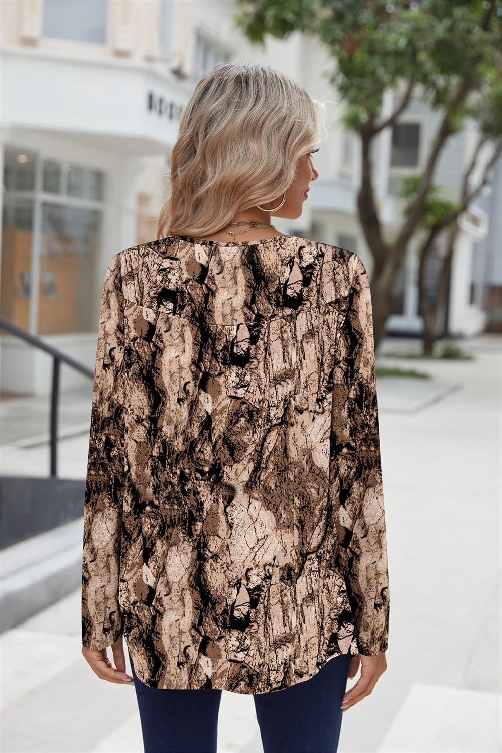 image:imageZeagoo Long Sleeve Shirts for Women Dressy Casual Blouses Loose Tunic TopsMulticolorcx366