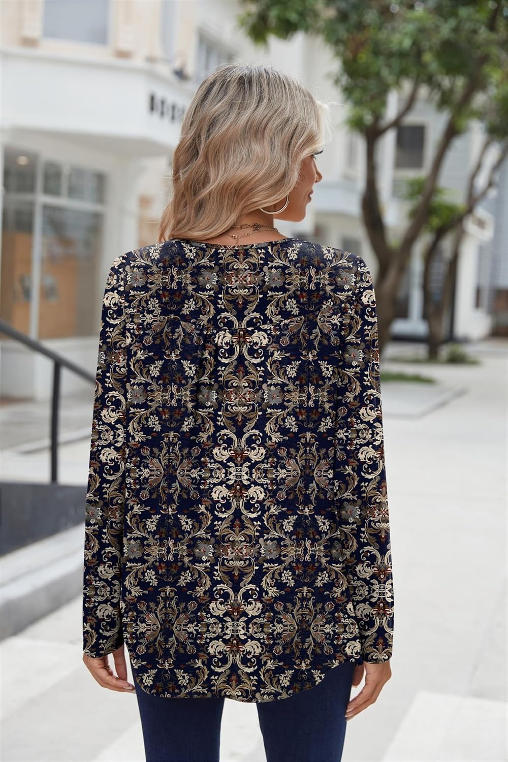 image:imageZeagoo Long Sleeve Shirts for Women Dressy Casual Blouses Loose Tunic TopsMulticolormz869