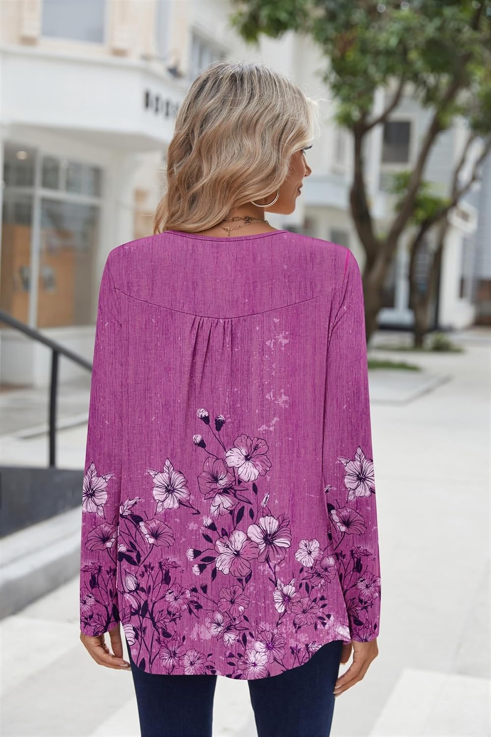 image:imageZeagoo Long Sleeve Shirts for Women Dressy Casual Blouses Loose Tunic TopsPurplesf219