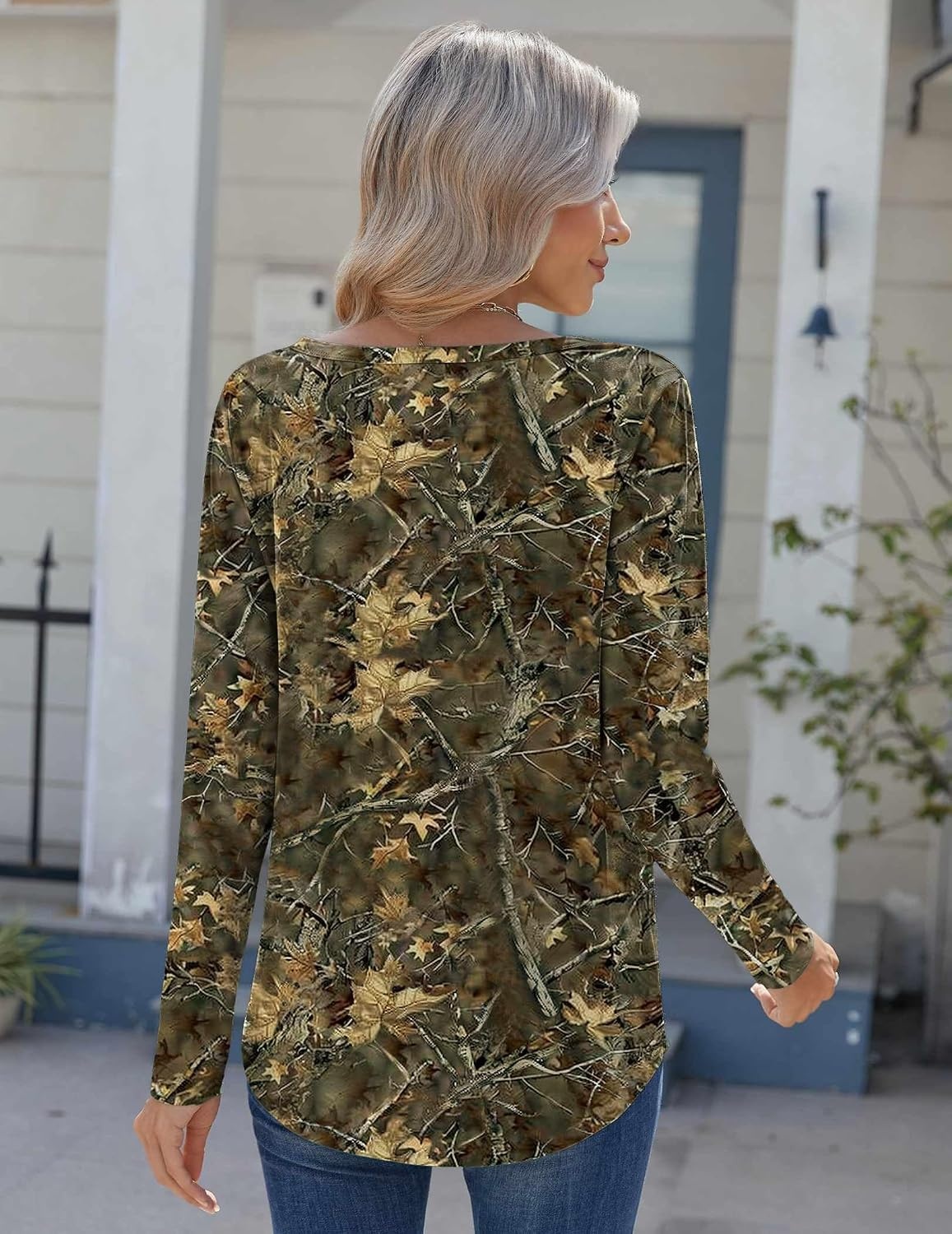 image:imageZeagoo Womens Long Sleeve Tops 2026 V Neck Pleated Shirts Dressy Casual Tunic Blouses Loose Fit Fall Fashion ClothesCx295