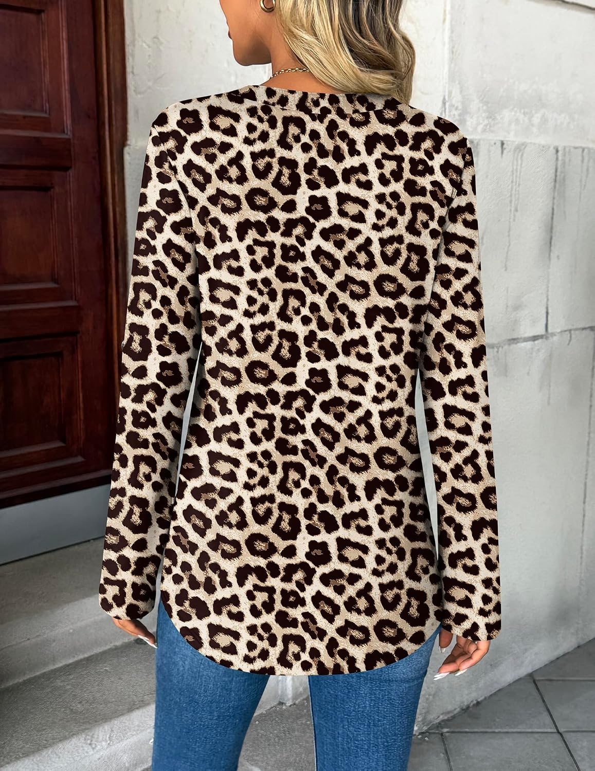 image:imageZeagoo Womens Roll Up Long Sleeve Tops V Neck Shirts Dressy Casual Work Blouses S2XLPa222