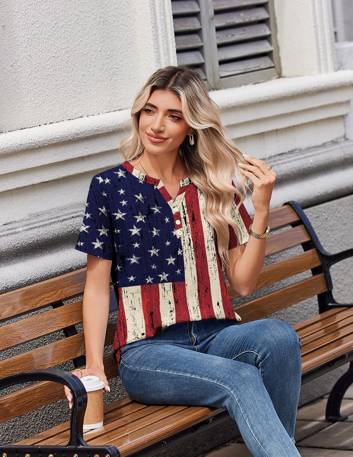 image:imageZeagoo Womens Summer Tops V Neck Short Sleeve Shirts Dressy Casual BlouseGq38