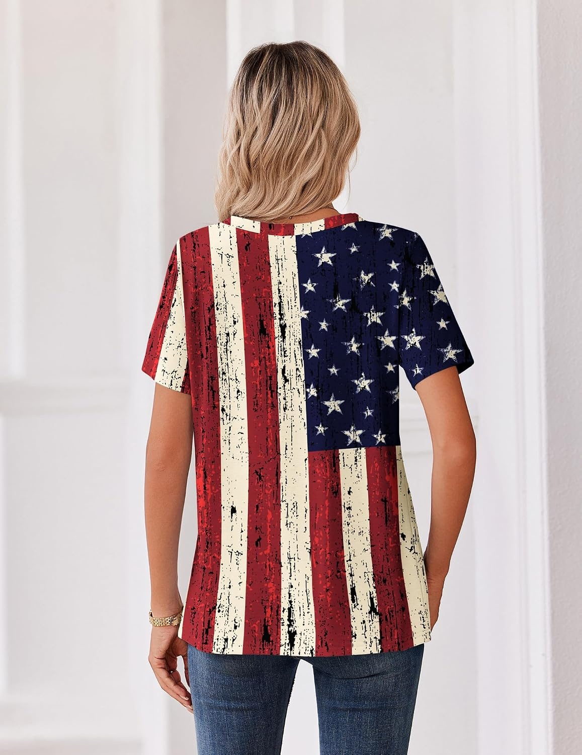 image:imageZeagoo Womens Summer Tops V Neck Short Sleeve Shirts Dressy Casual BlouseGq38