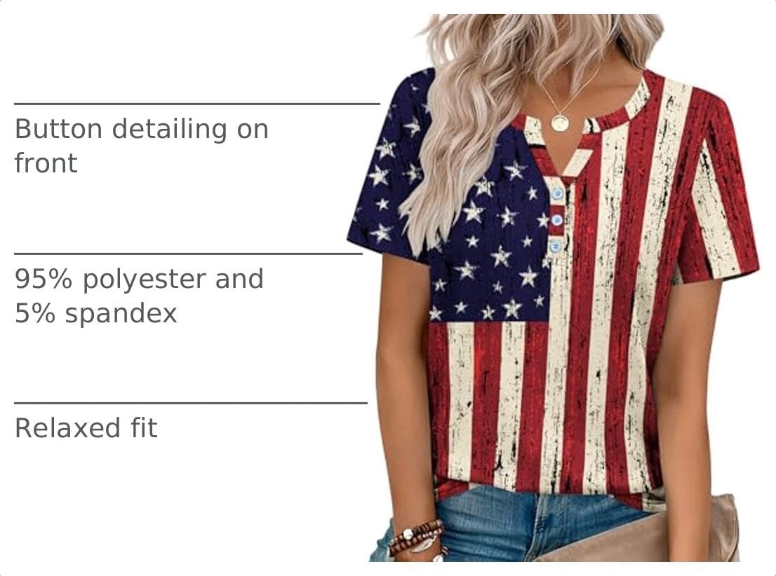 image:imageZeagoo Womens Summer Tops V Neck Short Sleeve Shirts Dressy Casual BlouseGq38