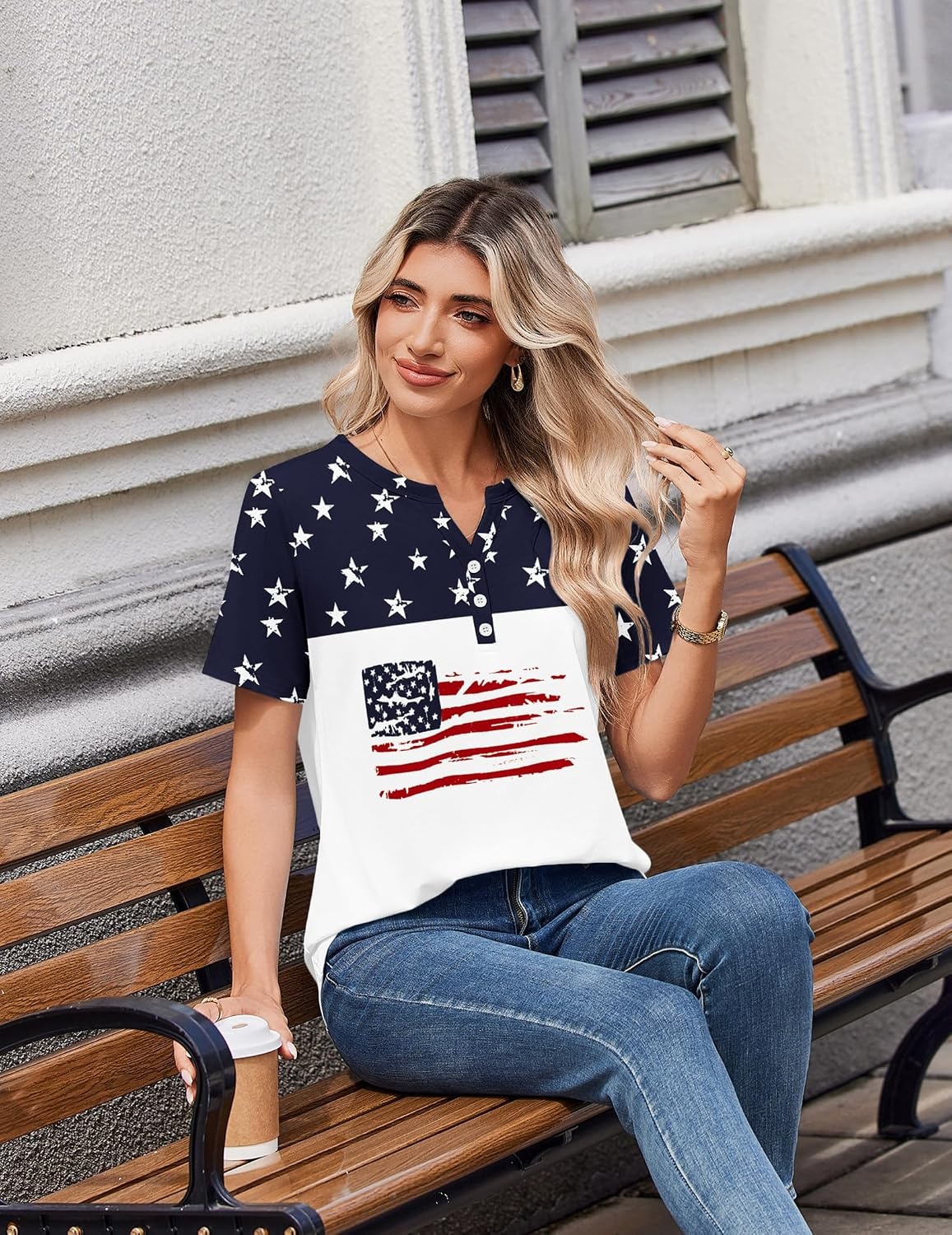 image:imageZeagoo Womens Summer Tops V Neck Short Sleeve Shirts Dressy Casual BlouseGq39