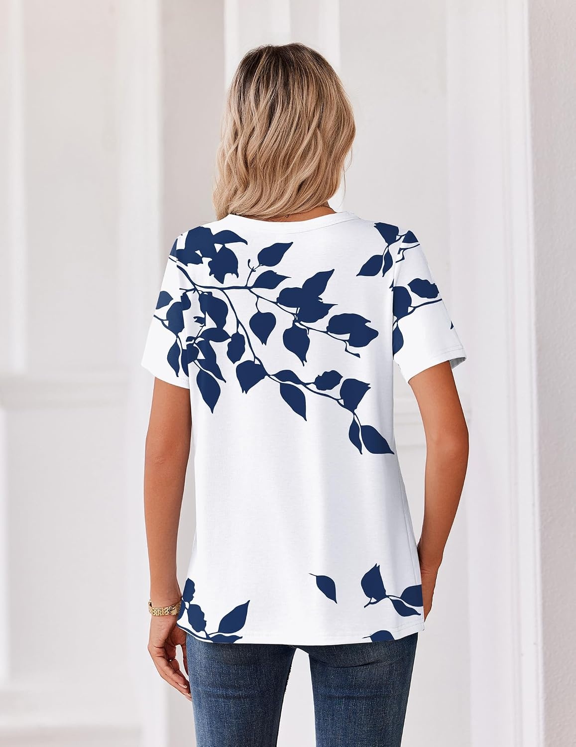 image:imageZeagoo Womens Summer Tops V Neck Short Sleeve Shirts Dressy Casual BlouseSp120
