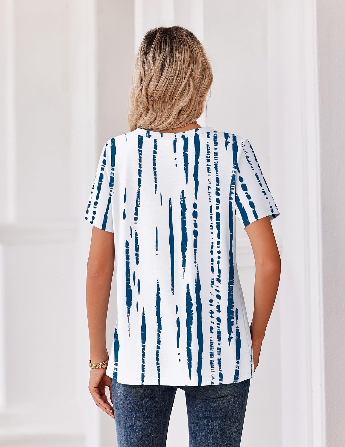 image:imageZeagoo Womens Summer Tops V Neck Short Sleeve Shirts Dressy Casual BlouseZr229