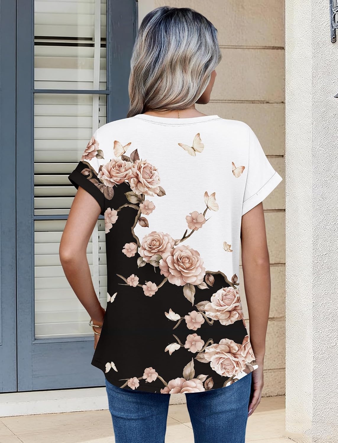 image:imageZeagoo Womens Tops Short Sleeve Cute Summer Blouses Crew Neck Dressy Casual T Shirts Work Clothes S2XLBf347pattern