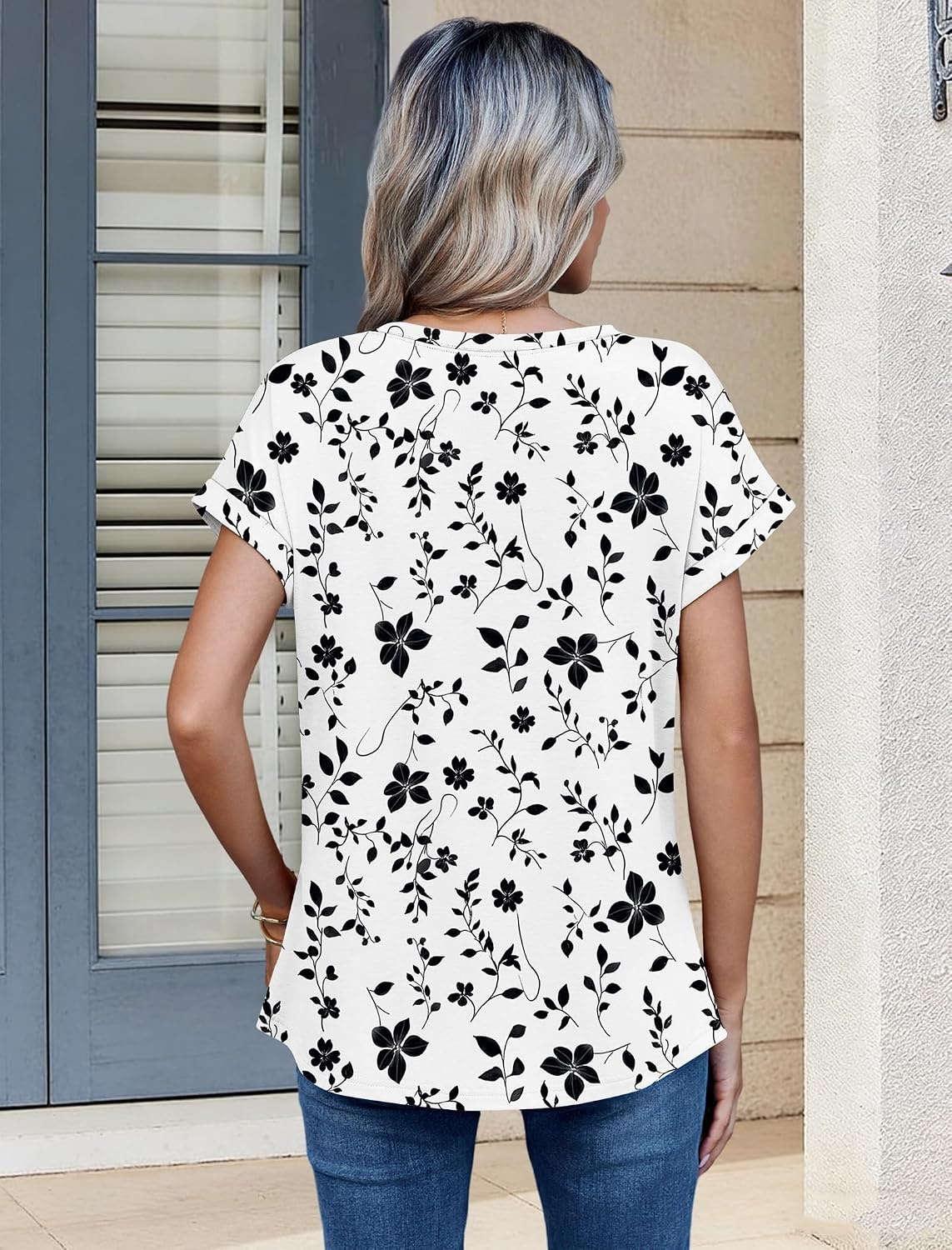 image:imageZeagoo Womens Tops Short Sleeve Cute Summer Blouses Crew Neck Dressy Casual T Shirts Work Clothes S2XLSf291white
