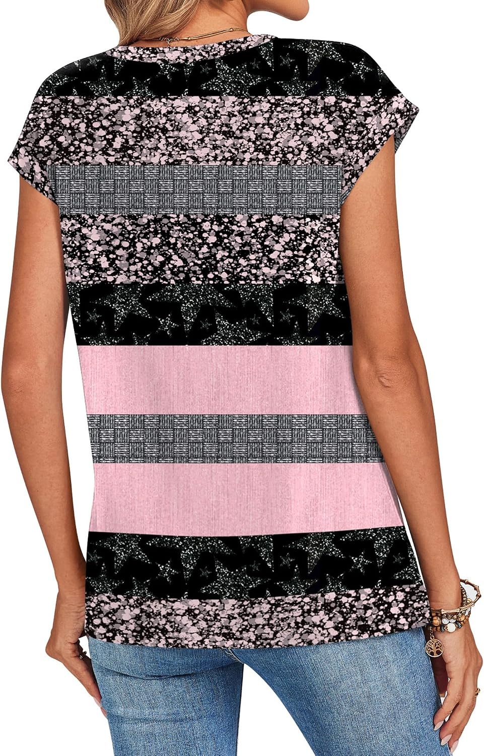 image:imageZeagoo Womens Tops Summer Casual Cap Sleeve Tshirts Shirts Business BlousesPink Camo
