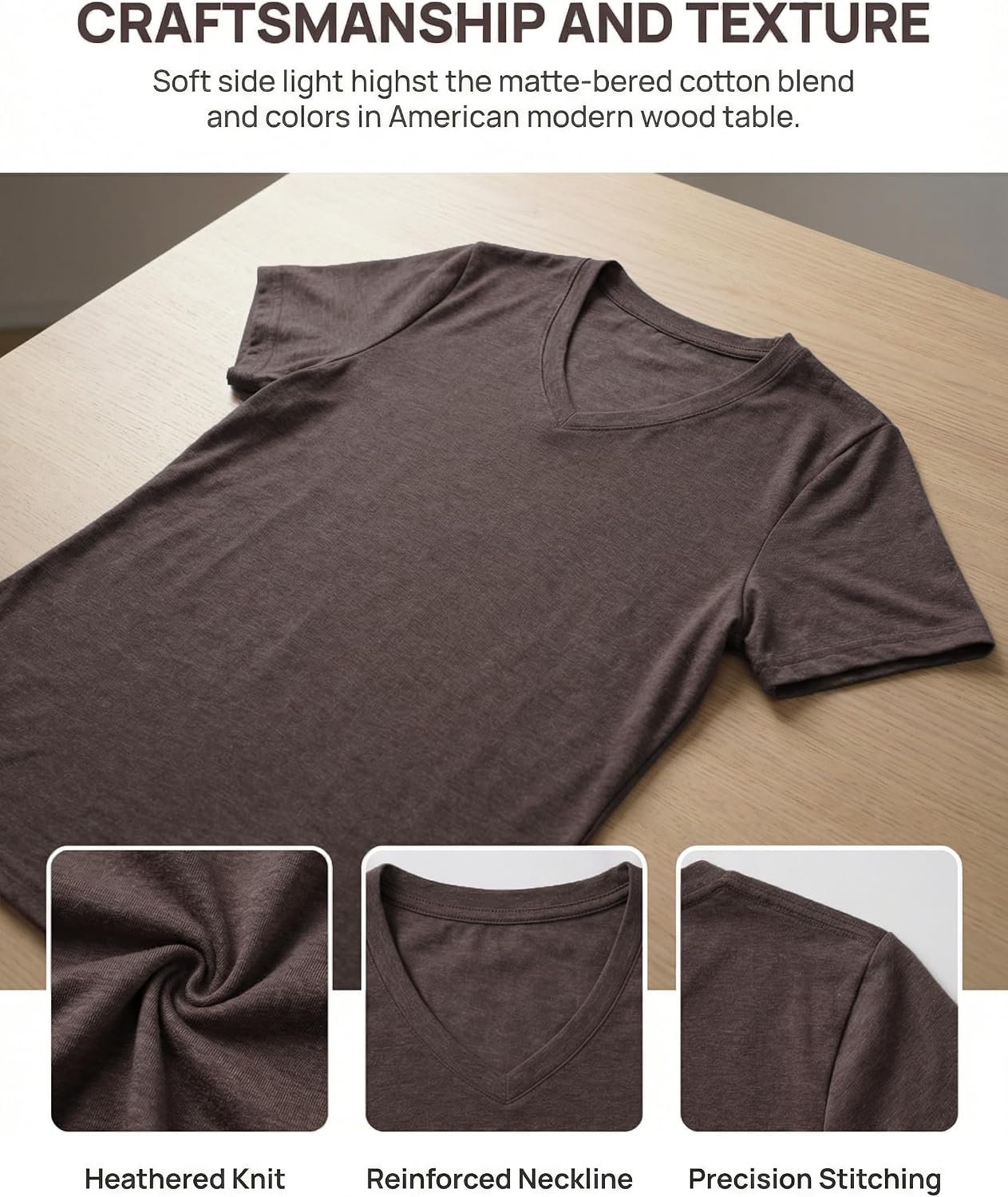 image:imageZeagoo Womens VNeck Tops Summer Casual Short Sleeve Tshirts S3XLZbrown