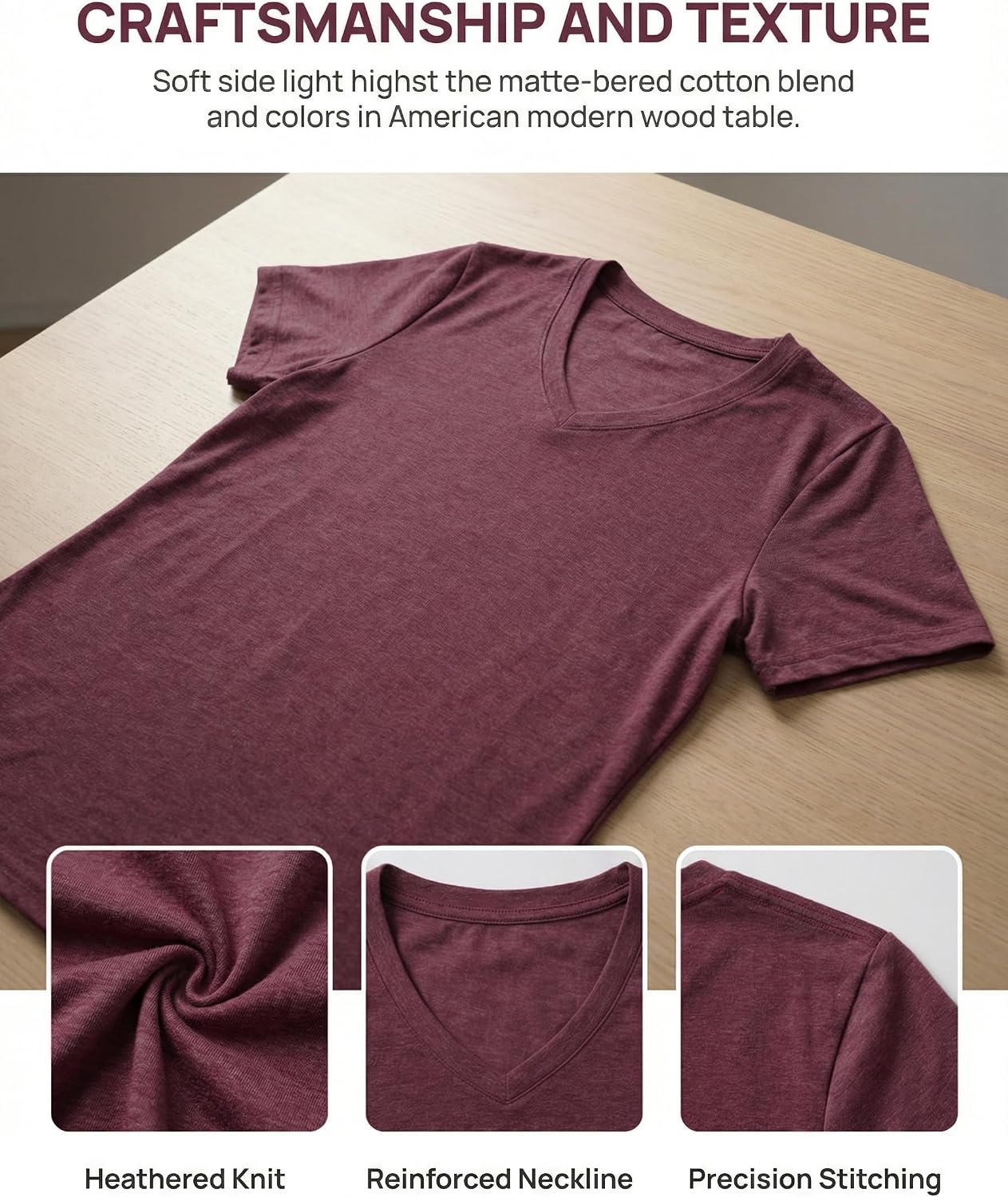 image:imageZeagoo Womens VNeck Tops Summer Casual Short Sleeve Tshirts S3XLZdark Red