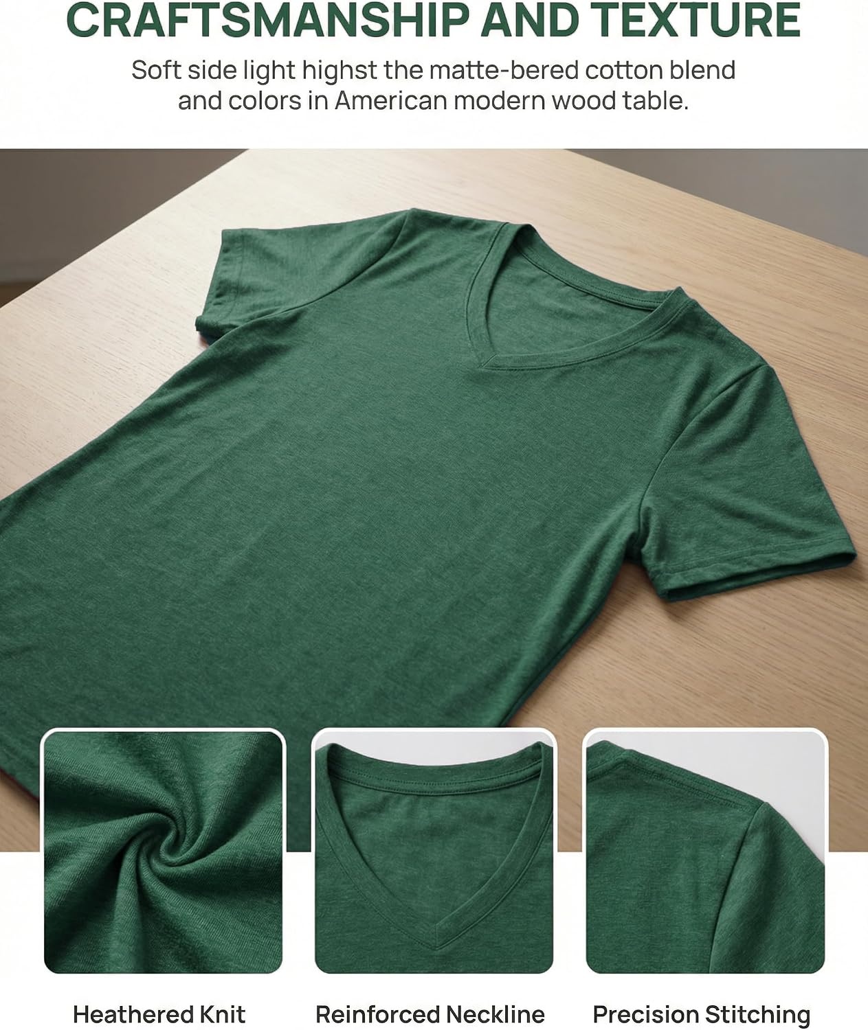 image:imageZeagoo Womens VNeck Tops Summer Casual Short Sleeve Tshirts S3XLZgreen