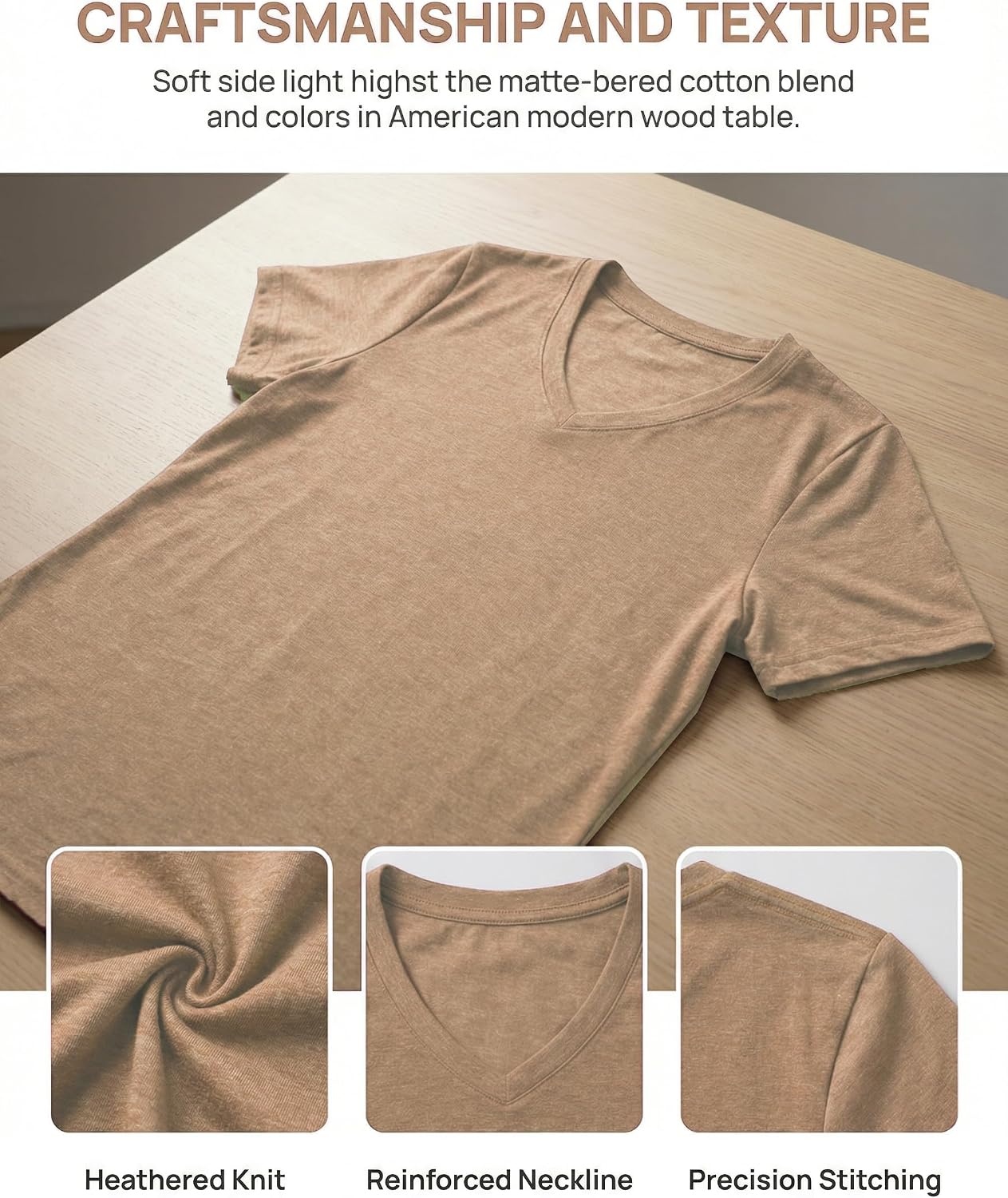 image:imageZeagoo Womens VNeck Tops Summer Casual Short Sleeve Tshirts S3XLZkhaki