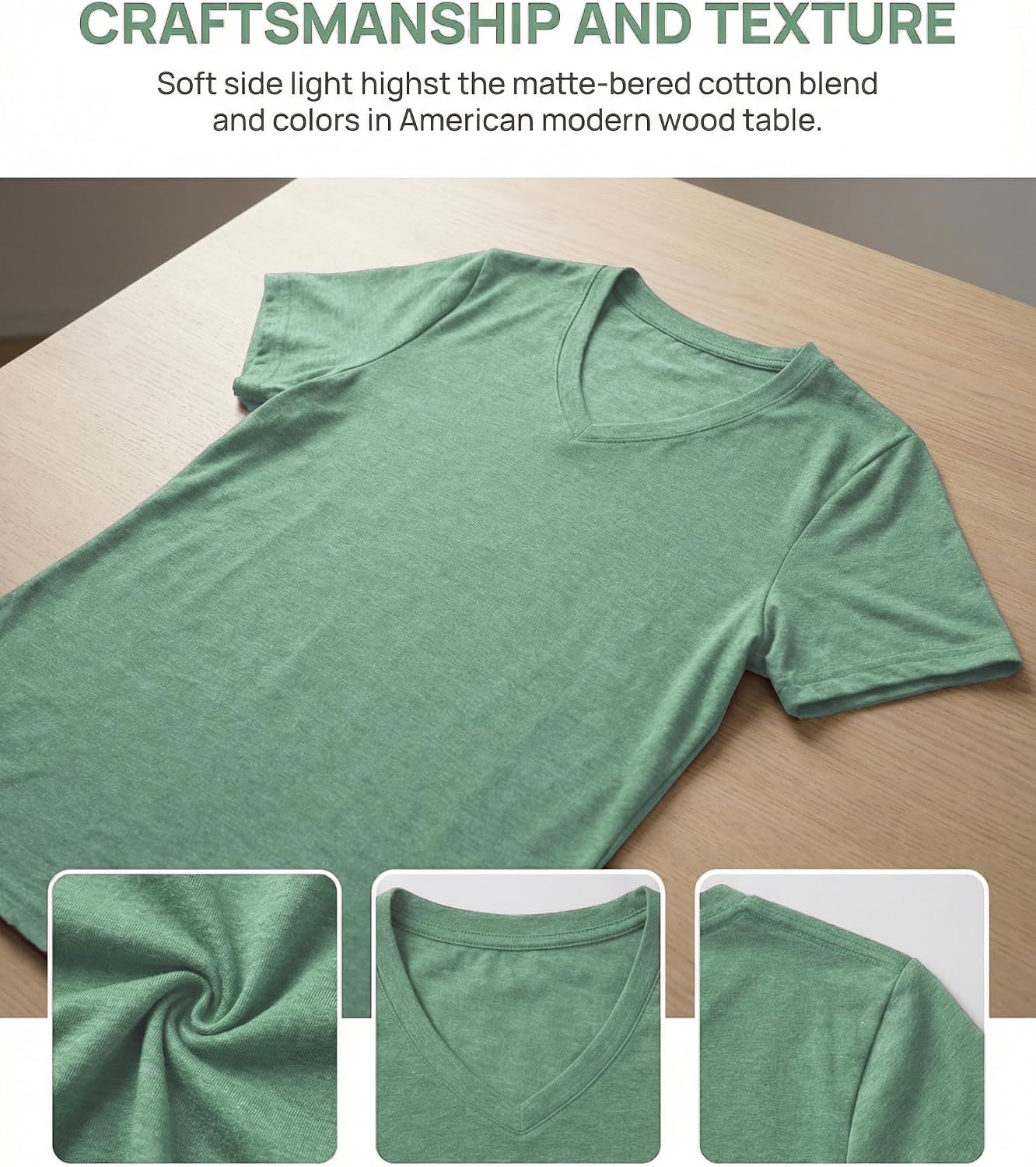 image:imageZeagoo Womens VNeck Tops Summer Casual Short Sleeve Tshirts S3XLZlight Green