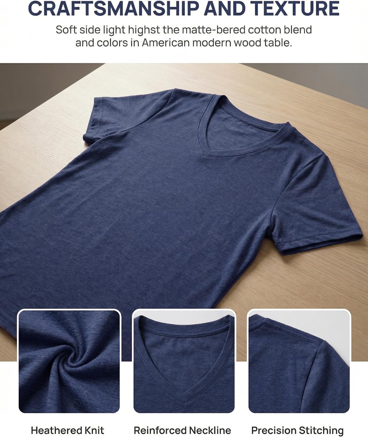 image:imageZeagoo Womens VNeck Tops Summer Casual Short Sleeve Tshirts S3XLZnavy Blue