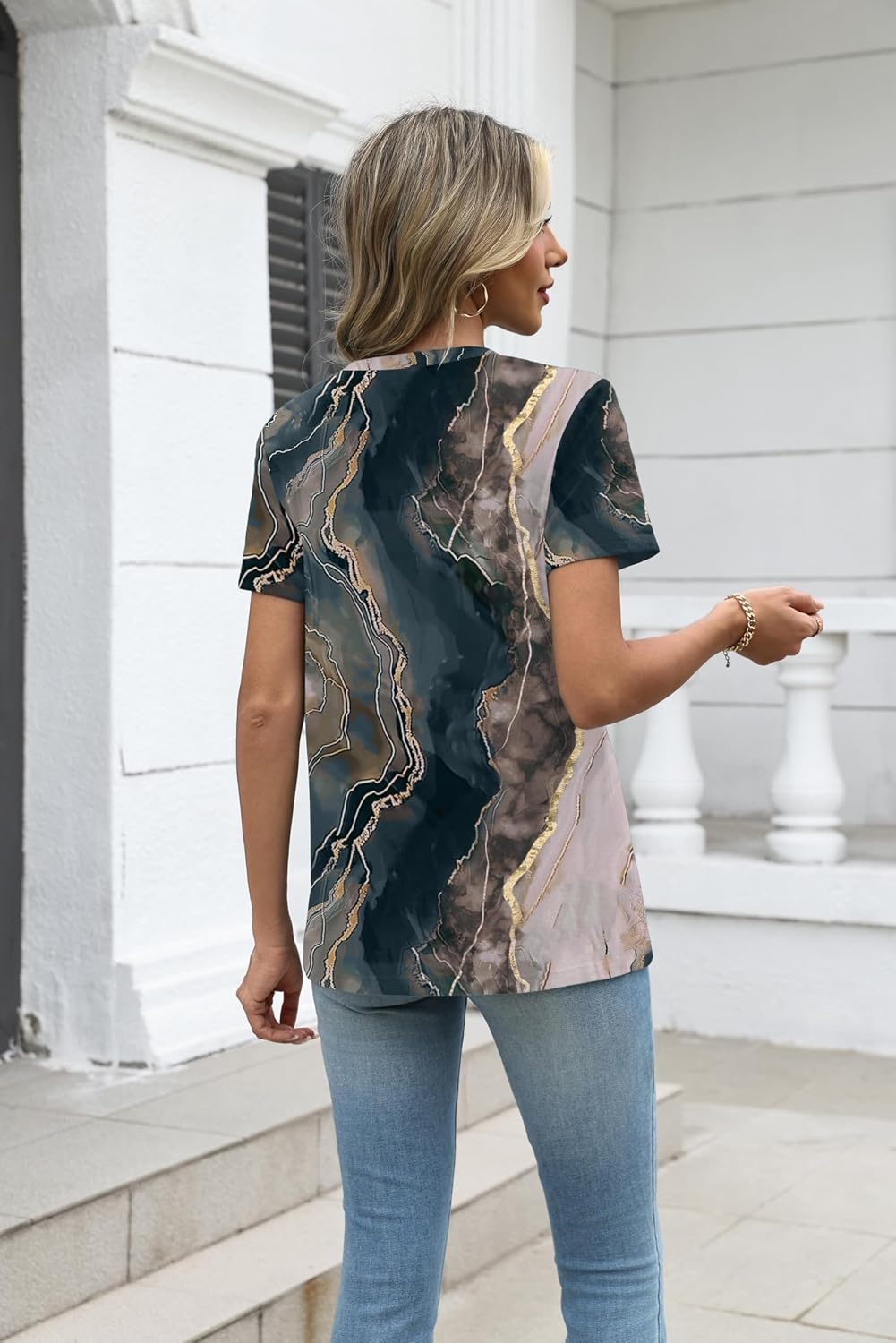image:imageZeagoo Womens VNeck Tops Summer Casual Short Sleeve Tshirts S3XLZzcx278