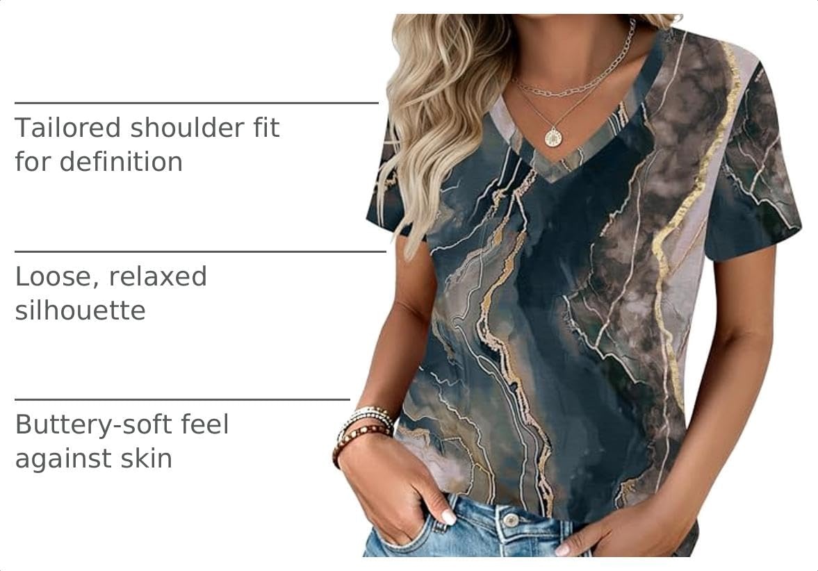 image:imageZeagoo Womens VNeck Tops Summer Casual Short Sleeve Tshirts S3XLZzcx278