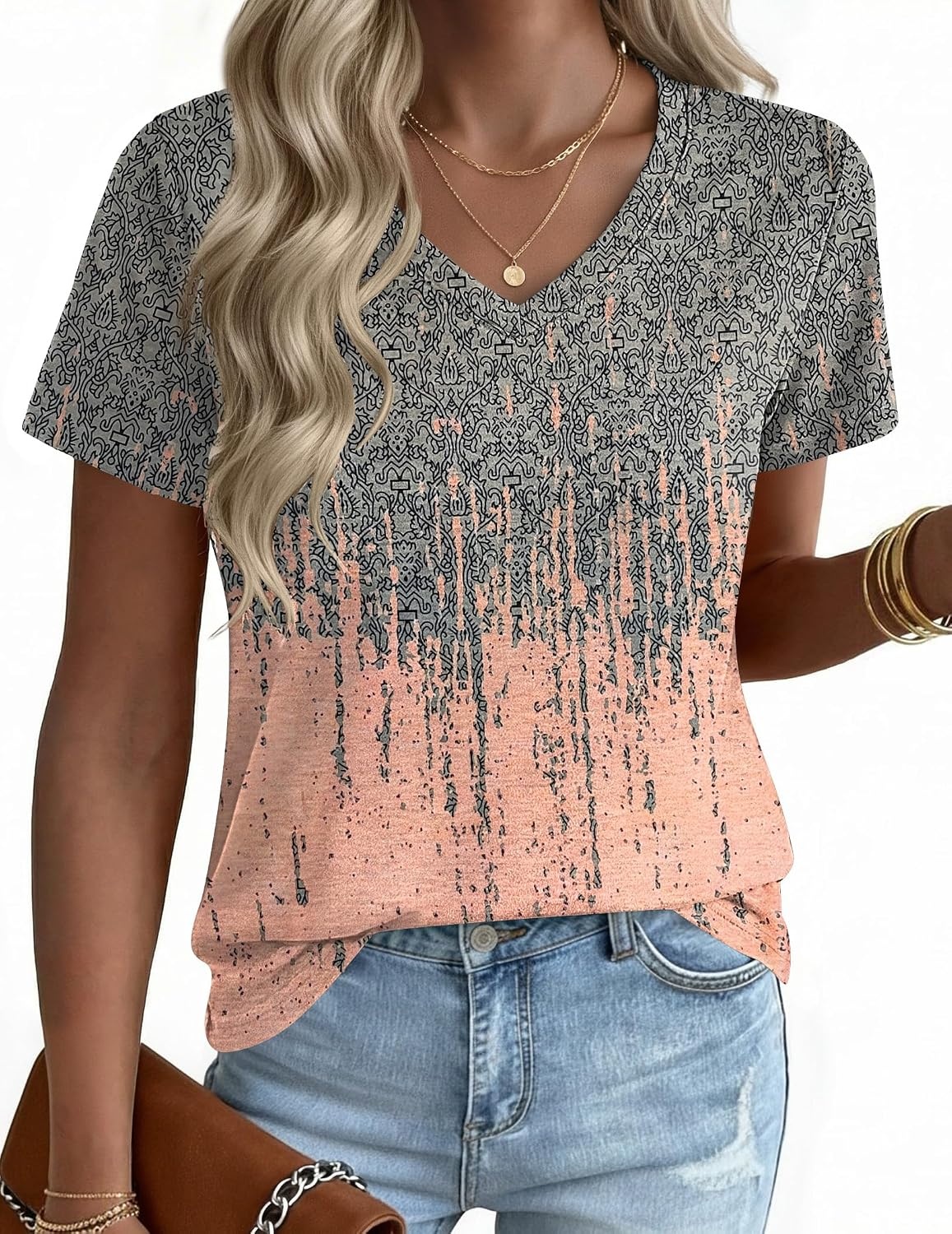 image:imageZeagoo Womens VNeck Tops Summer Casual Short Sleeve Tshirts S3XLZzjb44