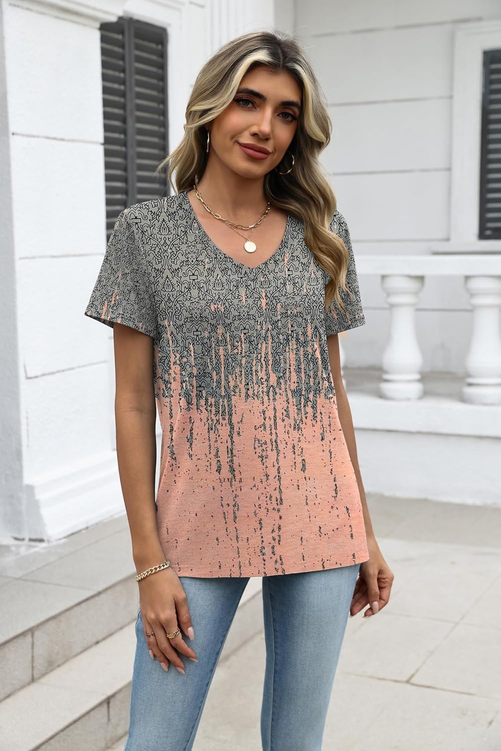 image:imageZeagoo Womens VNeck Tops Summer Casual Short Sleeve Tshirts S3XLZzjb44