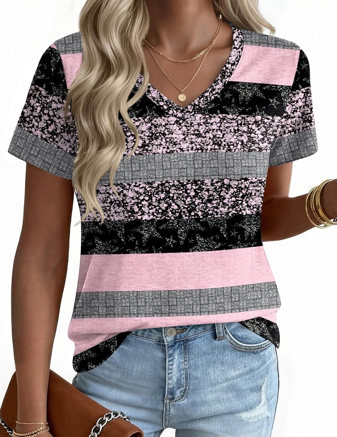 image:imageZeagoo Womens VNeck Tops Summer Casual Short Sleeve Tshirts S3XLZztz245