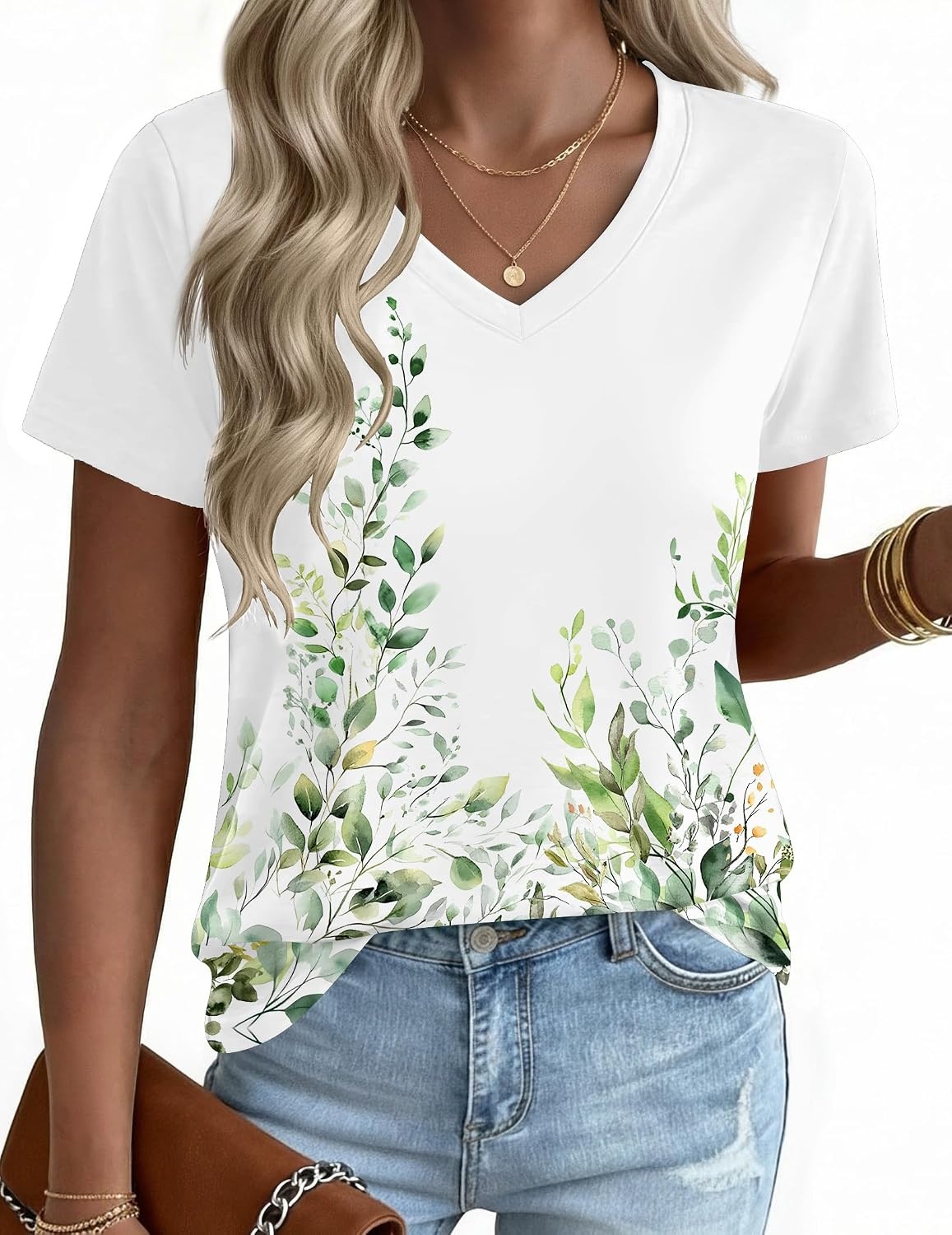 image:imageZeagoo Womens VNeck Tops Summer Casual Short Sleeve Tshirts S3XLZzwf135