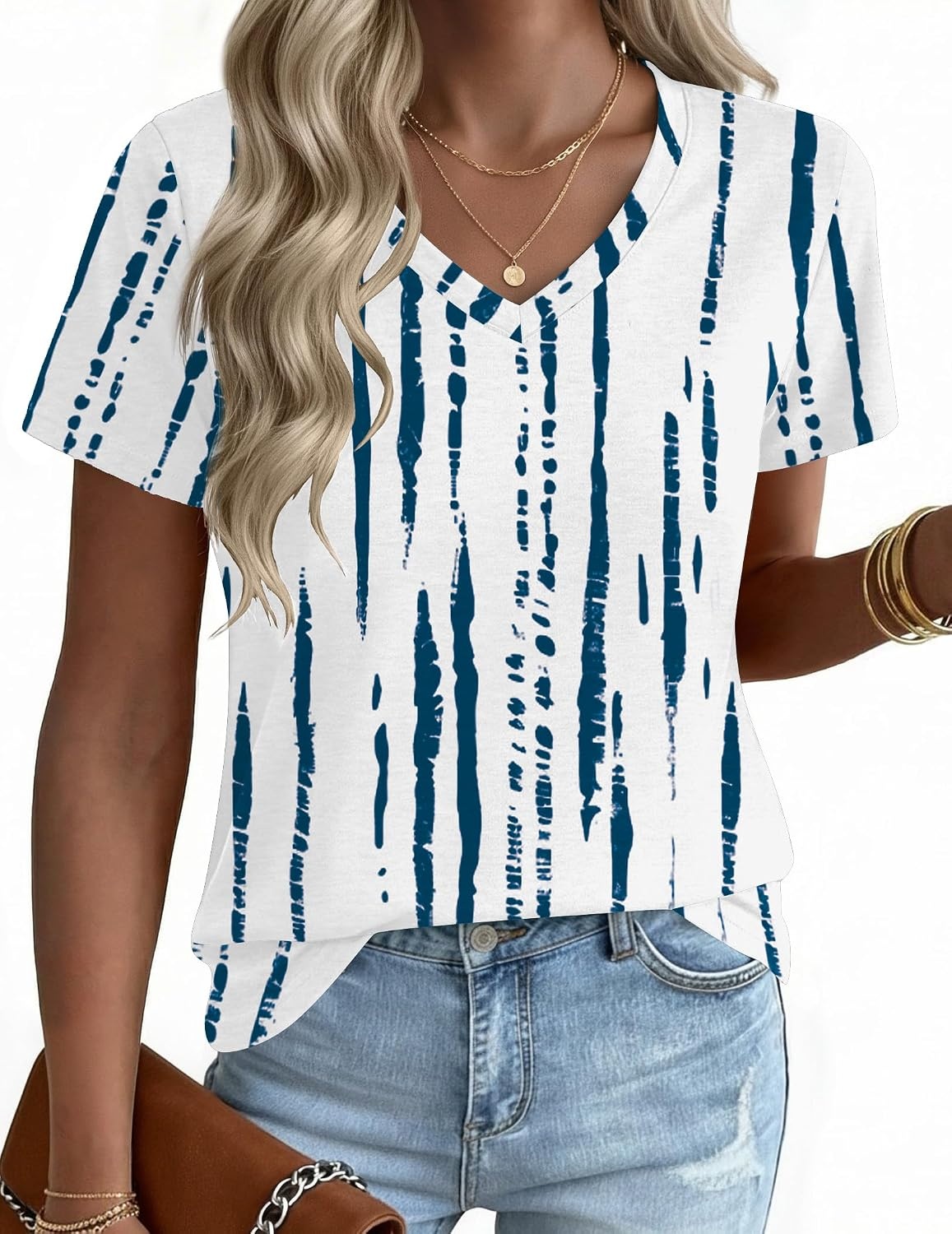 image:imageZeagoo Womens VNeck Tops Summer Casual Short Sleeve Tshirts S3XLZzzr229