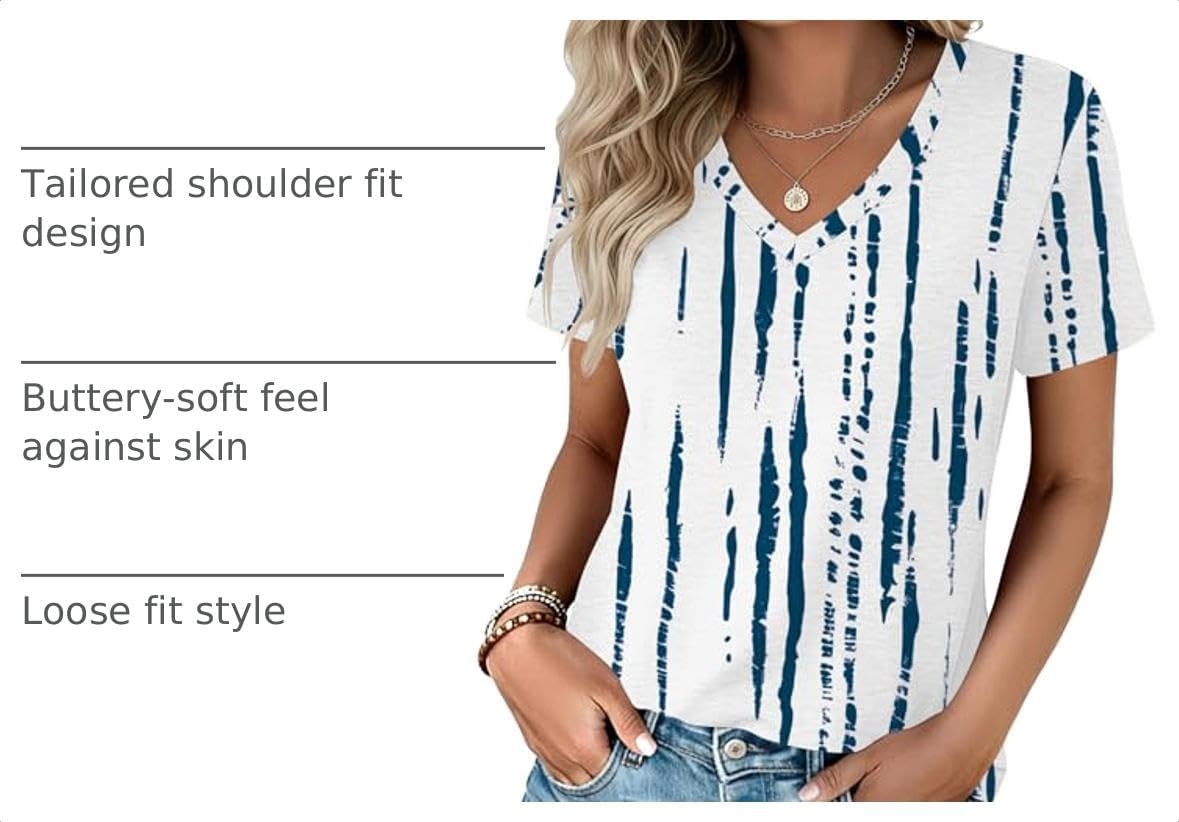 image:imageZeagoo Womens VNeck Tops Summer Casual Short Sleeve Tshirts S3XLZzzr229