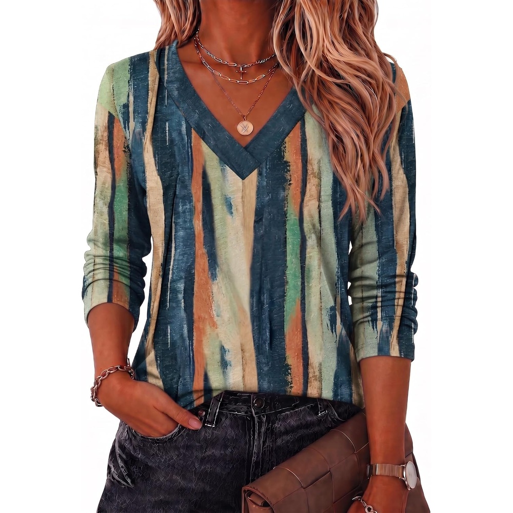 image:imageZeagoo Women Long Sleeve Tops Dressy Casual V Neck Shirt Fall Work BlouseCx289