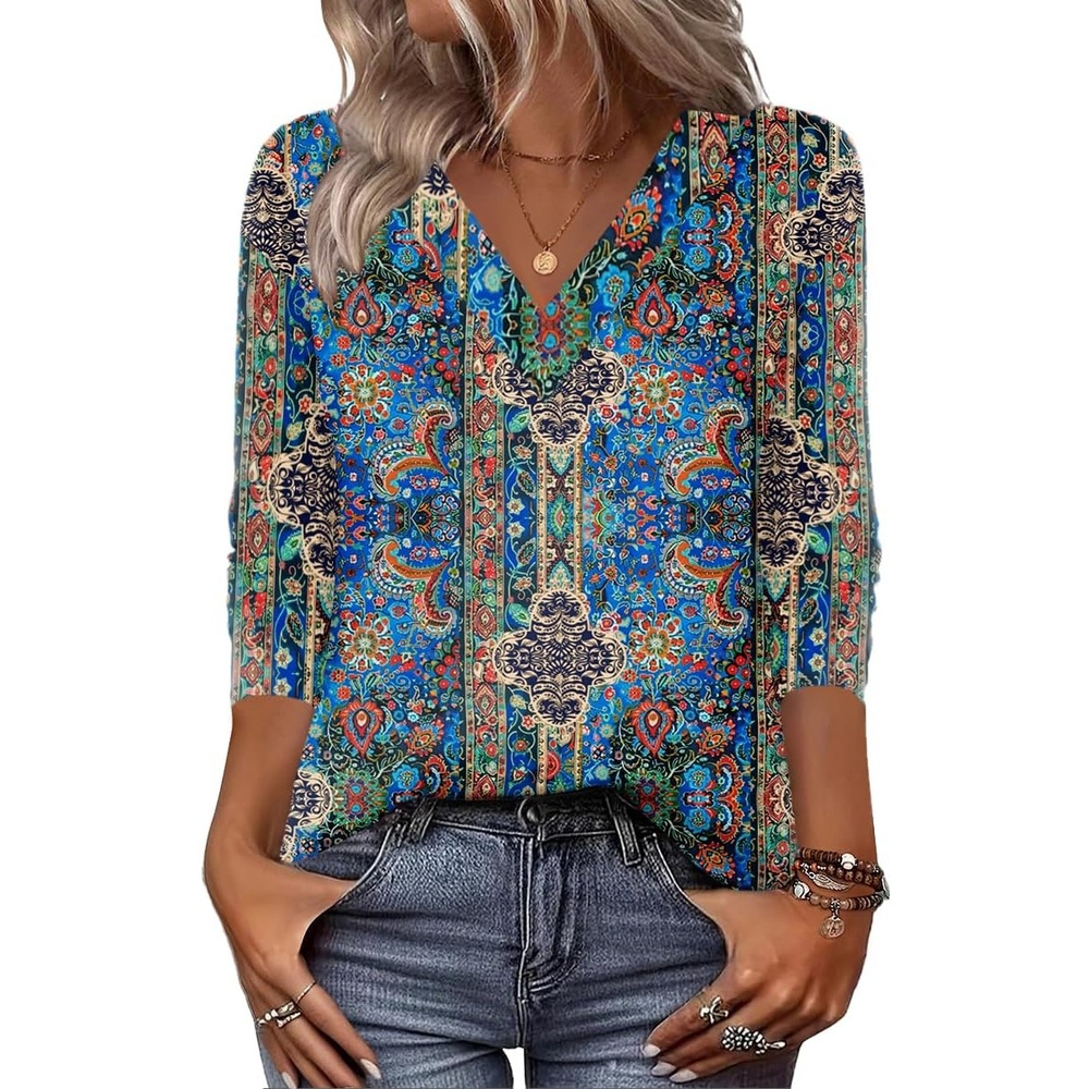 image:imageZeagoo Women Long Sleeve Tops Dressy Casual V Neck Shirt Fall Work BlouseMz779