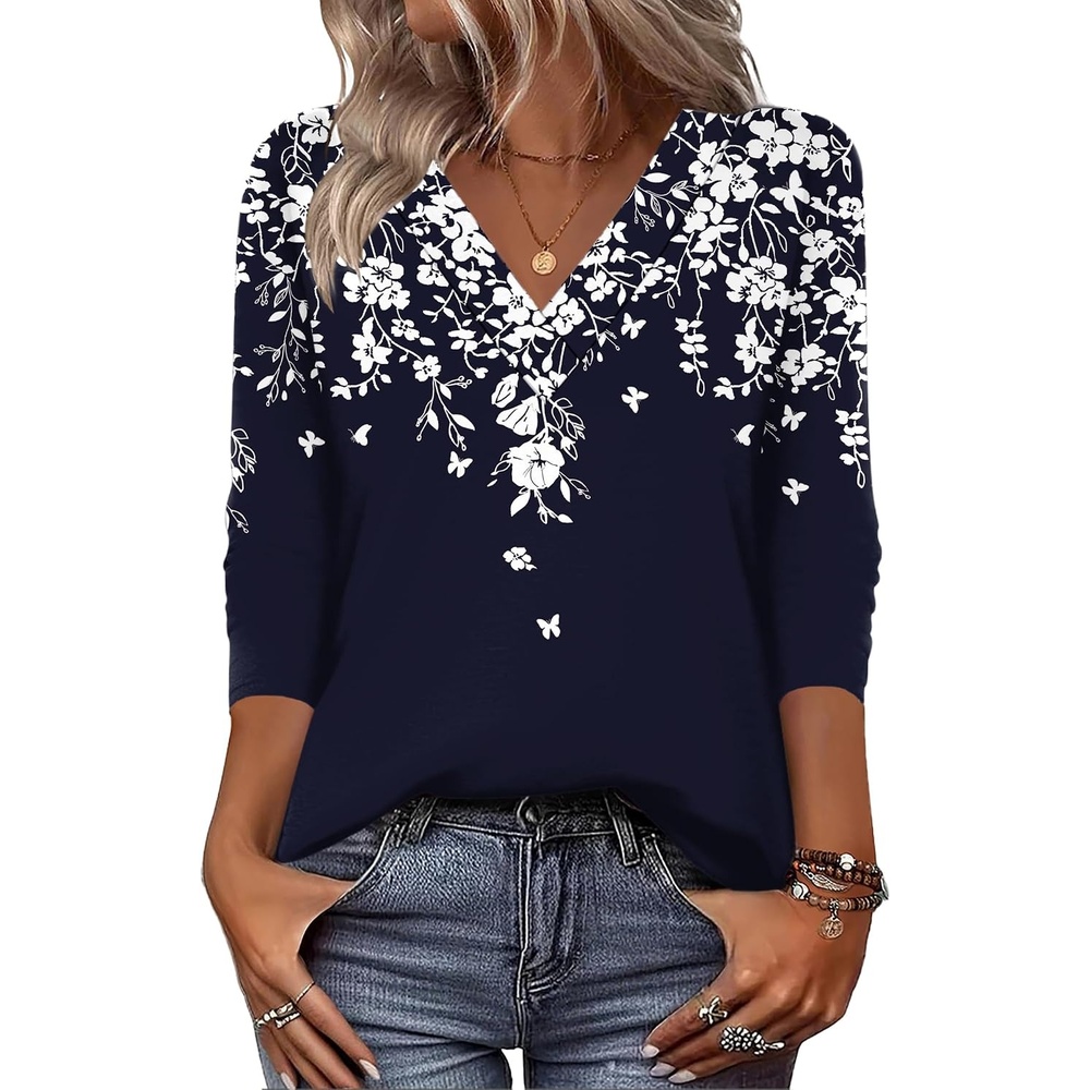 image:imageZeagoo Women Long Sleeve Tops Dressy Casual V Neck Shirt Fall Work BlouseSf103