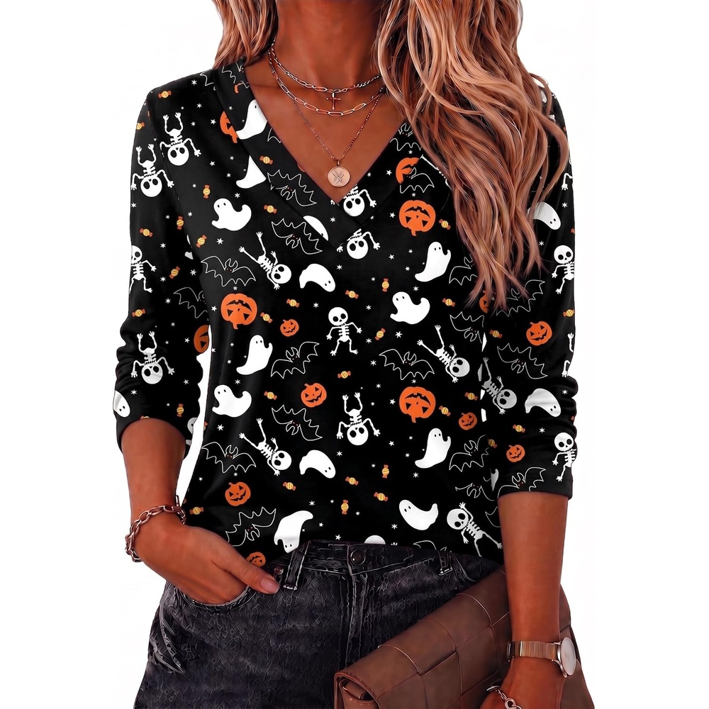image:imageZeagoo Women Long Sleeve Tops Dressy Casual V Neck Shirt Fall Work BlouseWs36