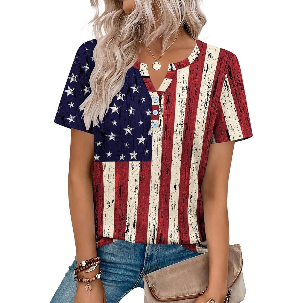 image:imageZeagoo Womens Summer Tops V Neck Short Sleeve Shirts Dressy Casual BlouseGq38