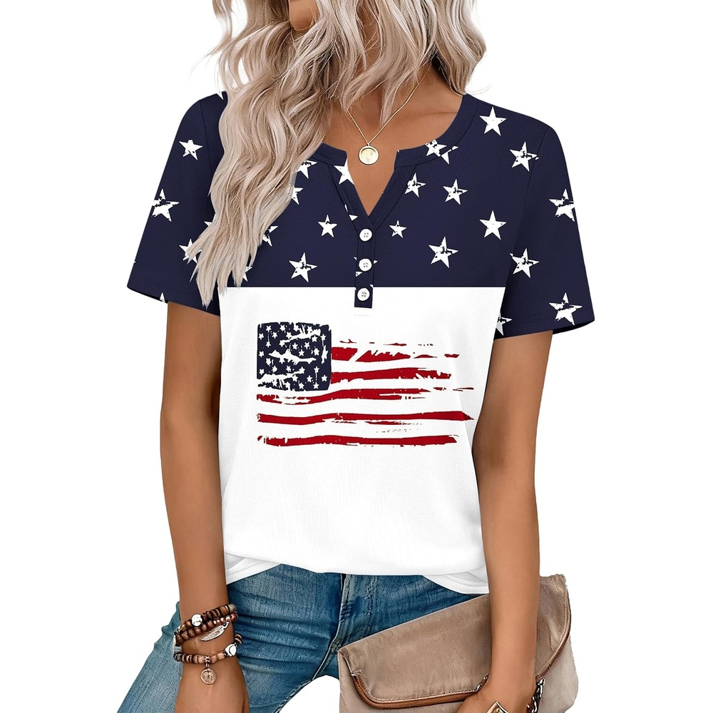 image:imageZeagoo Womens Summer Tops V Neck Short Sleeve Shirts Dressy Casual BlouseGq39