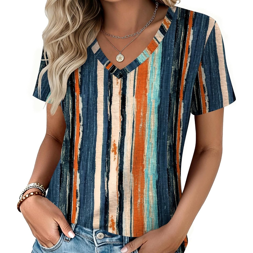 image:imageZeagoo Womens VNeck Tops Summer Casual Short Sleeve Tshirts S3XLZzcx152