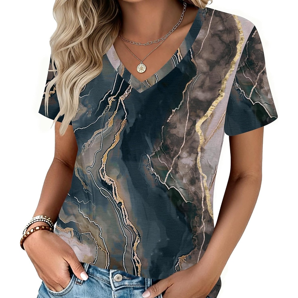 image:imageZeagoo Womens VNeck Tops Summer Casual Short Sleeve Tshirts S3XLZzcx278