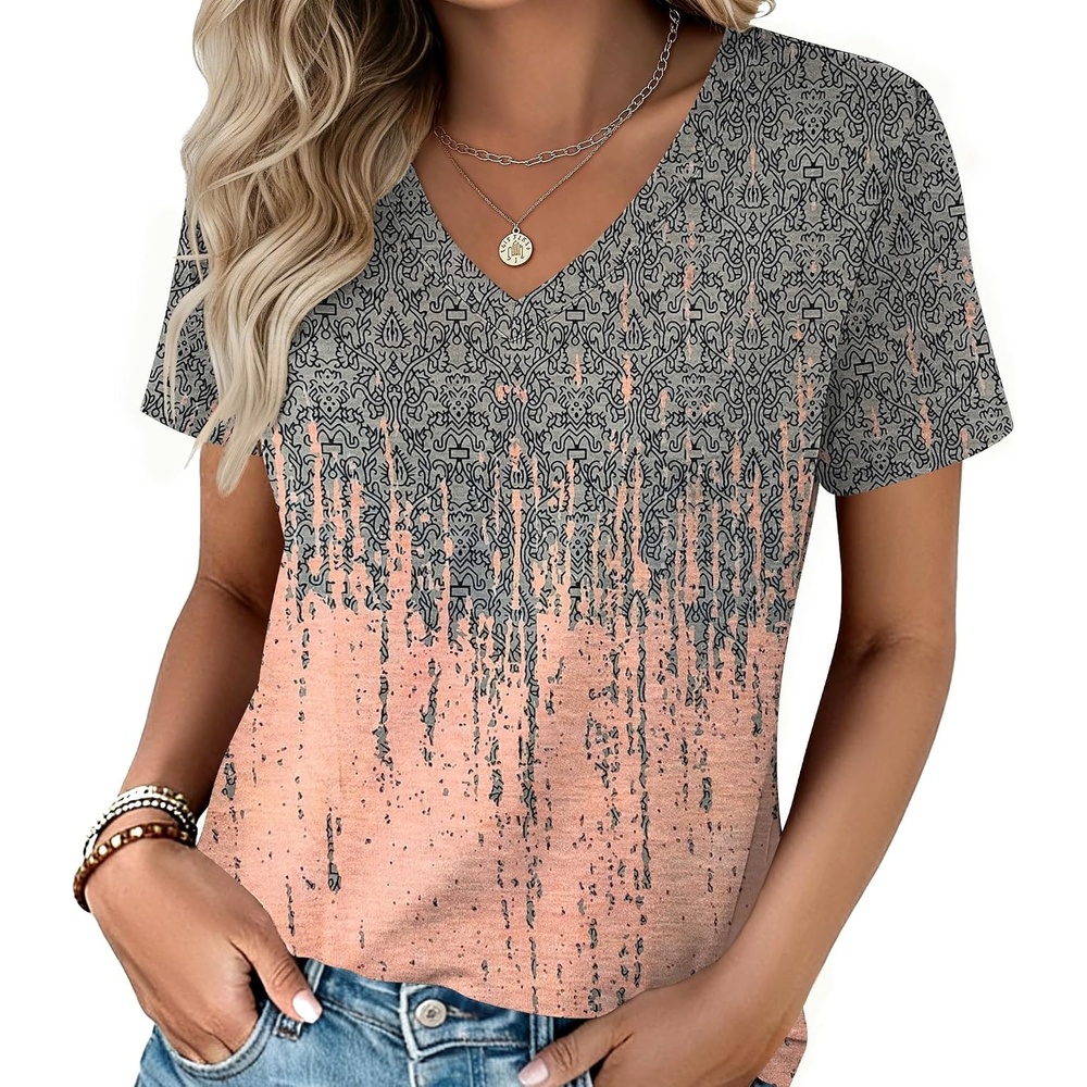 image:imageZeagoo Womens VNeck Tops Summer Casual Short Sleeve Tshirts S3XLZzjb44