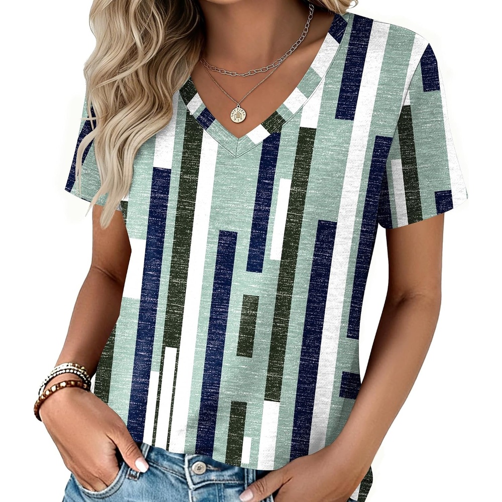 image:imageZeagoo Womens VNeck Tops Summer Casual Short Sleeve Tshirts S3XLZzjh530