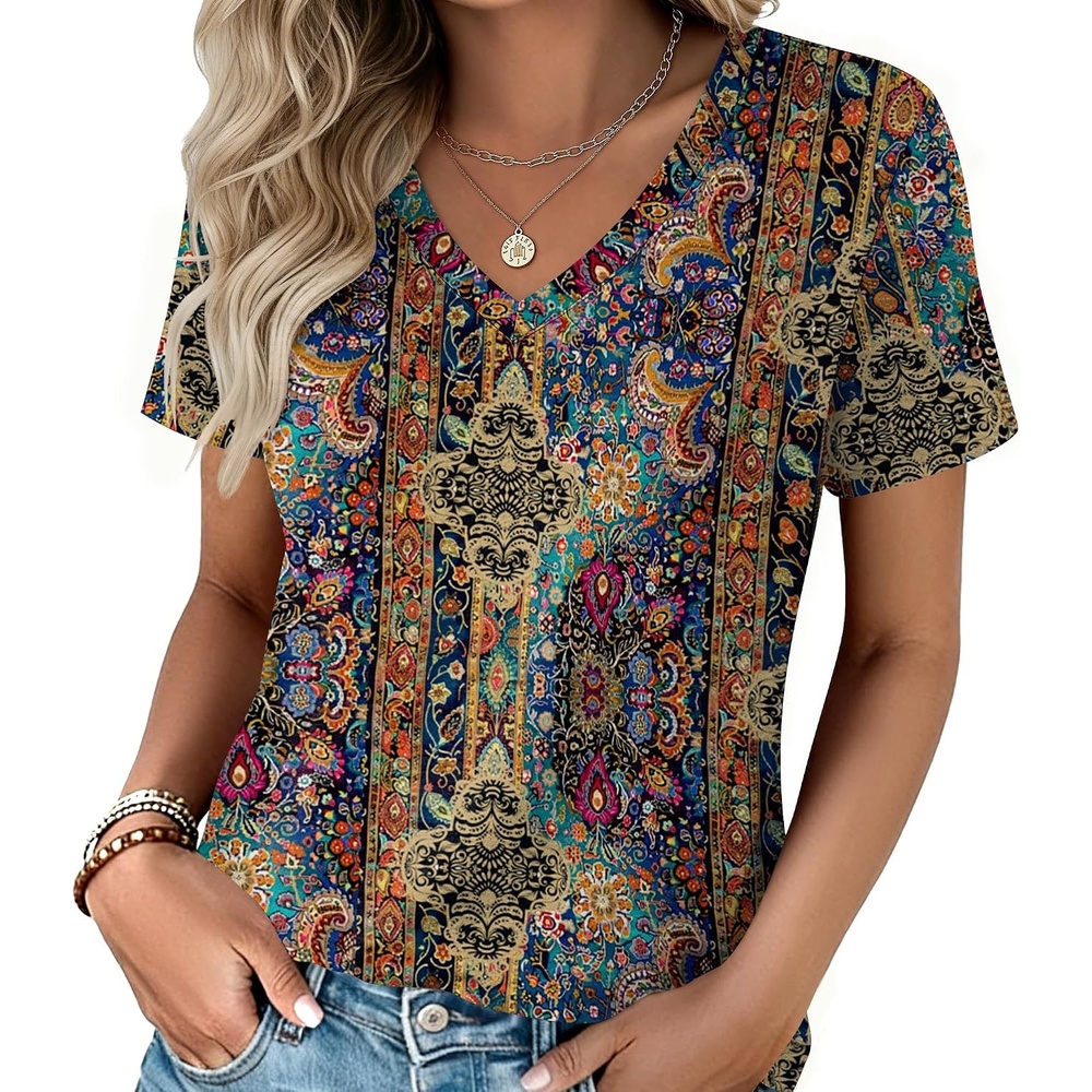 image:imageZeagoo Womens VNeck Tops Summer Casual Short Sleeve Tshirts S3XLZzmz721